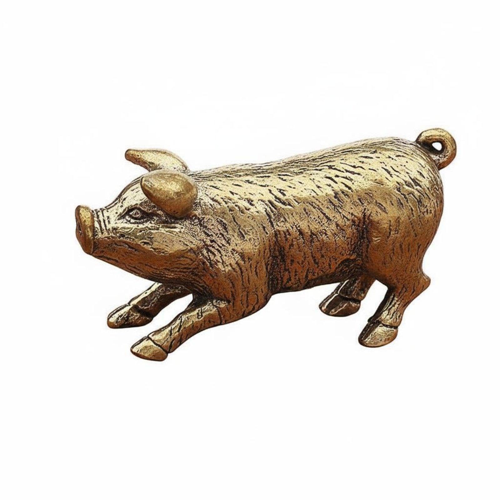 Chinese Astrological Brass Figurine, Detailed Craftsmanship Brass Chinese Astrological Statue Symbol of Prosperity Solid Copper Animal Figure Large Pig|Antiques| Asian Antiques| China| Fi-image-42