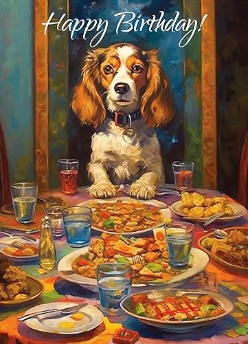 Miniatura 6 de PIXILUV Tarjeta de felicitación de feliz cumpleaños  Funny Looking Dogs Having a Nice Dinner Togehter  Funny Animals Birthday Wishes Greetings