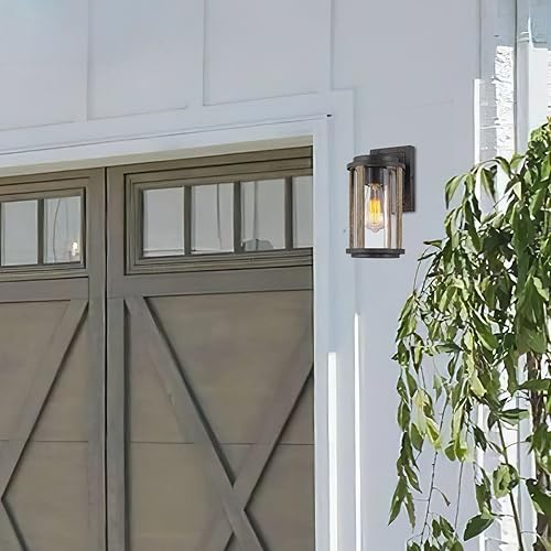 Miniatura 6 de Kira Home Morrison - Aplique de pared tradicional rústico de 11 pulgadas 1 luz para interiores y exteriores resistente a la intemperie  pantalla de