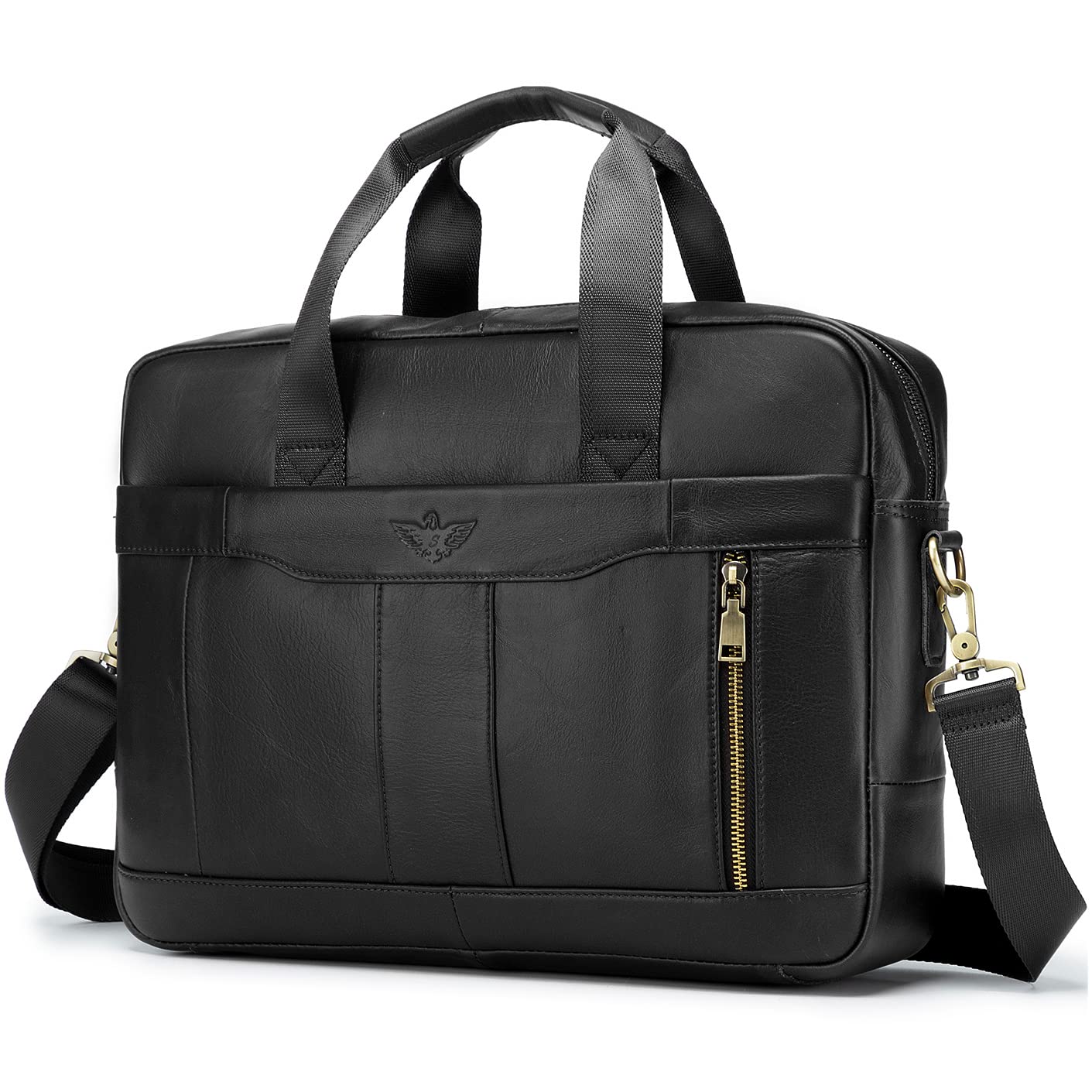 SPAHER Cartable Homme Cuir Malette Sacoche Ordinateur Homme 15,6 Pouces Sacoche Travail Business Besace Sac Porte Document Sacs à Main Bandoulière Messenger Bag