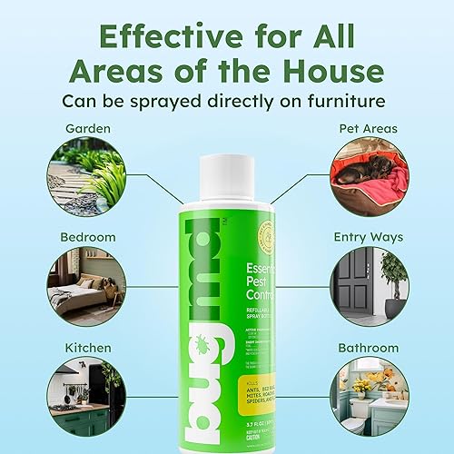 Miniatura 4 de BugMD - Concentrado de aceite esencial de control de plagas de 37 onzas - Spray de insectos alimentado por plantas mata insectos arañas pulgas