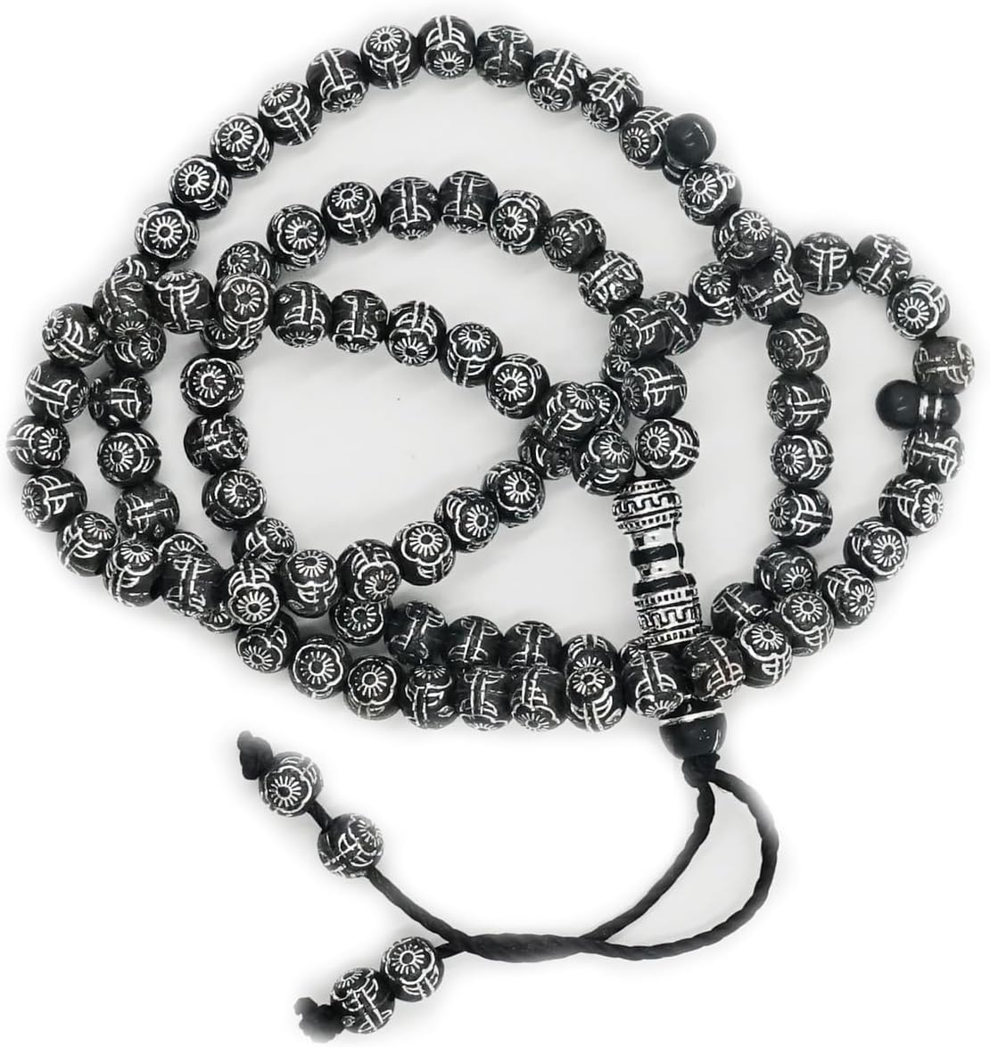 Tasbih Prayer Beads Allah & Muhammad Engraved Islamic Prayer Rosary Beads Muslim Islam Misbaha Bracelet Tasbeeh Sibha 99 Prayer Beads Hand Bracelets