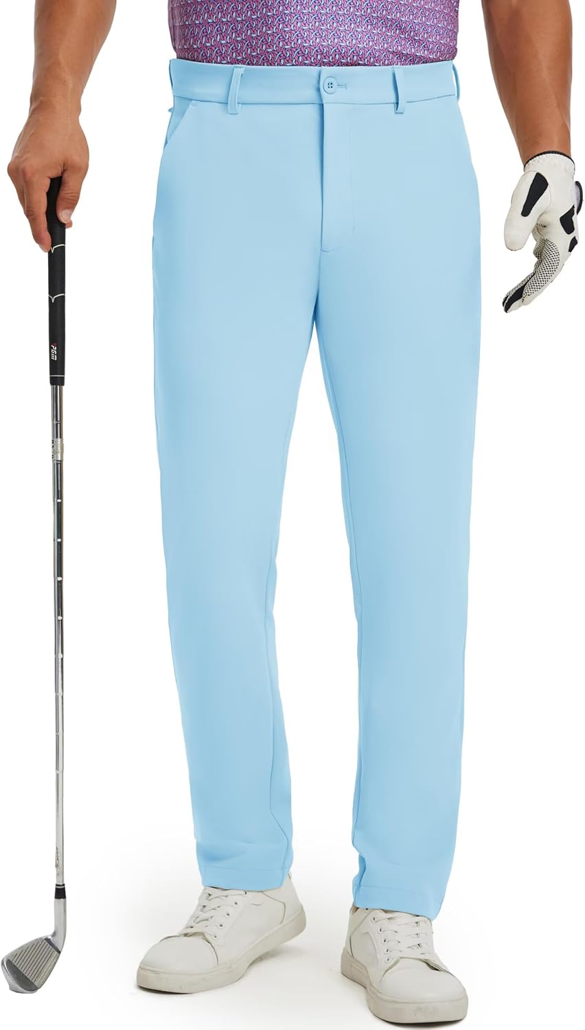 M MAELREG Men's Golf Pants Quick Dry Lightweight 30/32/34 Stretch Work Dress Casual Trousers with 4 Pockets Golf Pants Men