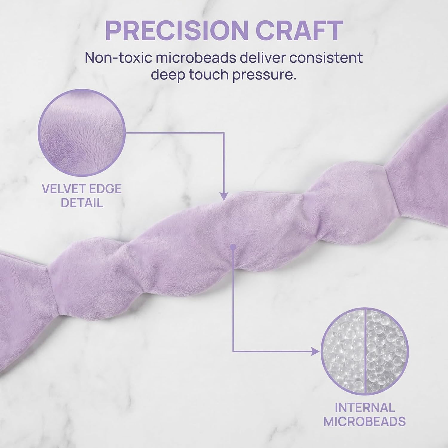Weighted Eye Mask - Premium Plush Herbal Sleep Mask with 0.5 lb Naturally Lavender Pack for Heat or Cold Use, Contoured Full-Wrap Comfort, 100% Blackout for Rest & Travel (Lavender)