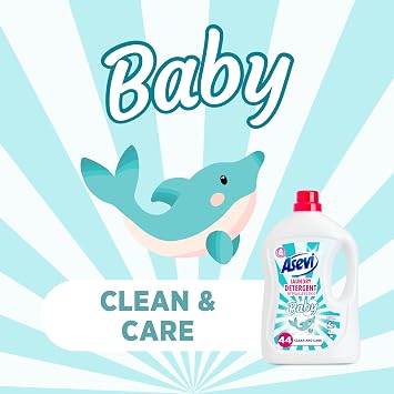 Asevi Laundry Detergent, Washing Liquid Detergent, Laundry Cleanser, 2376ml, 44 Washes, Baby
