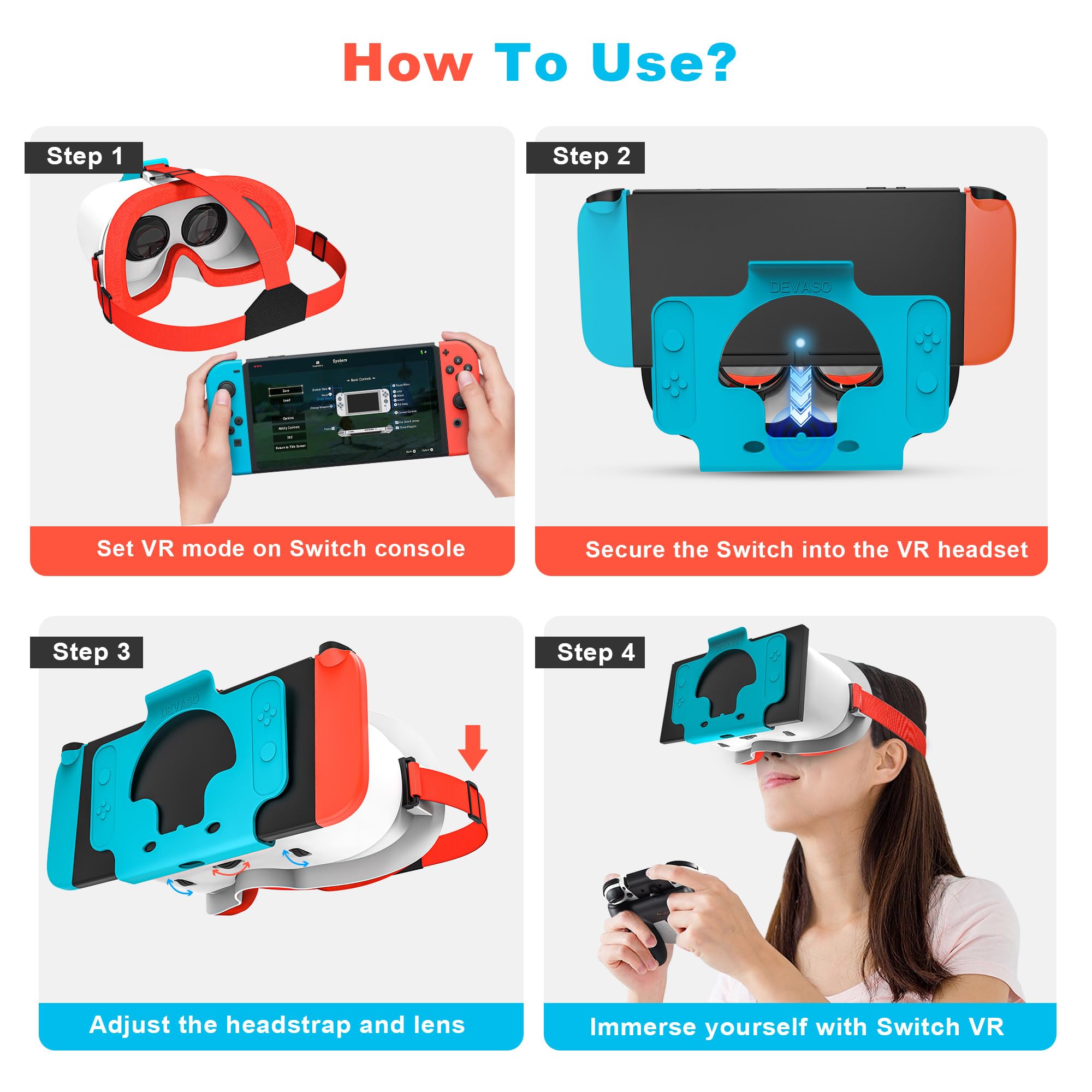 VR Headset for Nintendo Switch & OLED Model Upgraded
