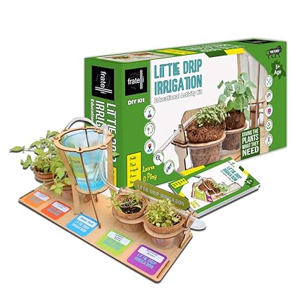 Fratelli Little Drip Irrigation Kit for Kids - DIY Science Educational Set - Agricultural Science Kit - Botany Kit for Kids- Germination Learning Kit- Grow Plants & Learn - STEM Learning