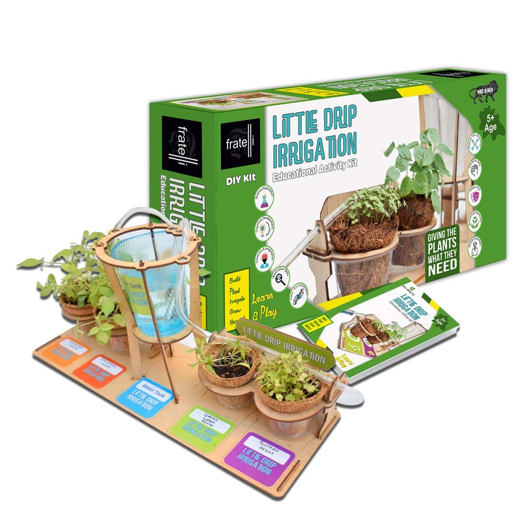 Fratelli Little Drip Irrigation Kit for Kids - DIY Science Educational Set - Agricultural Science Kit - Botany Kit for Kids- Germination Learning Kit- Grow Plants & Learn - STEM Learning (B08R6H4C4L) Amazon Price History, Amazon Price Tracker