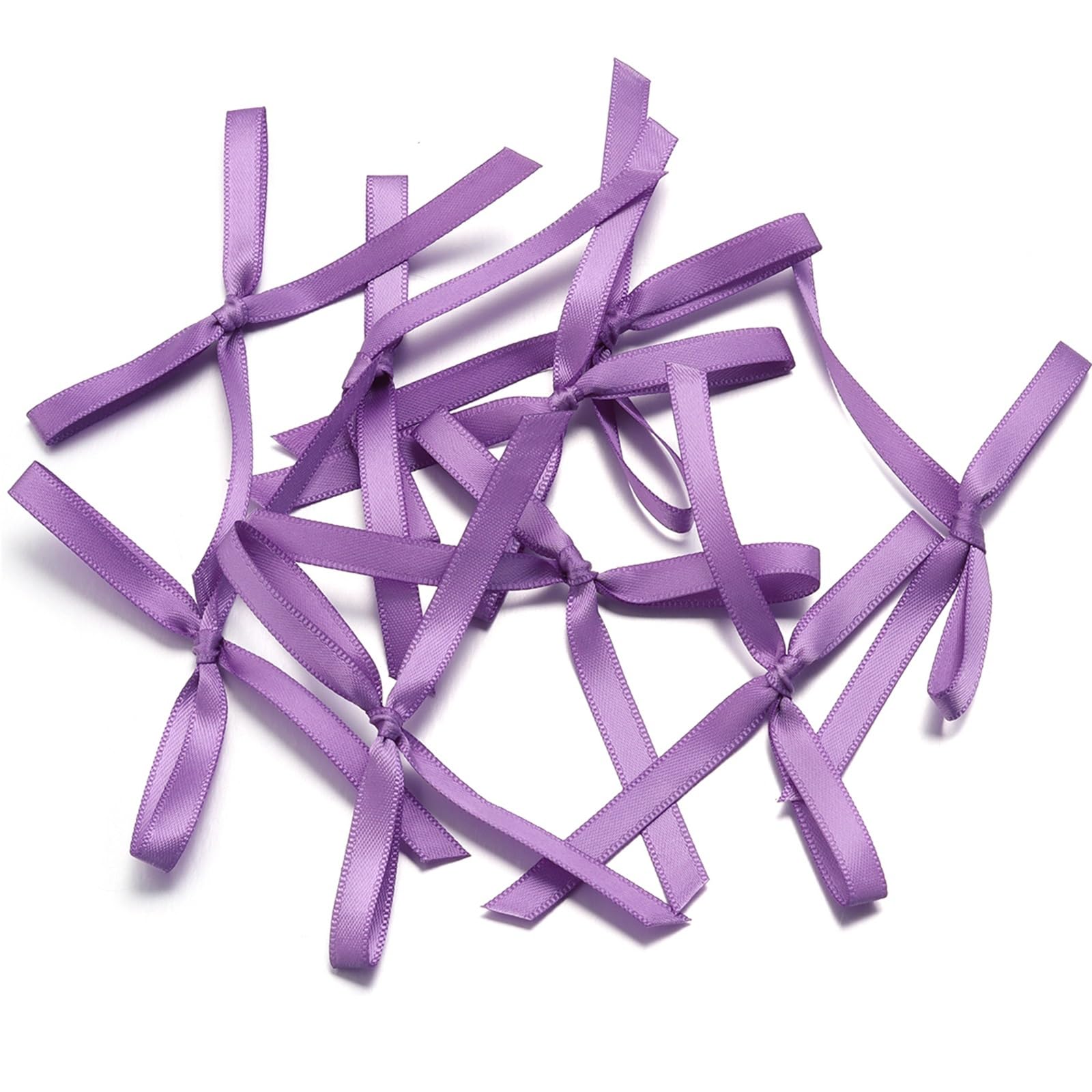 UJEDFHV Mini Bow Satin Ribbon Bows Bowknot Tassel Bow For Wrapping Bridal Bouquet Wedding Party Decoration for DIY Crafts(A Purple(30pcs))