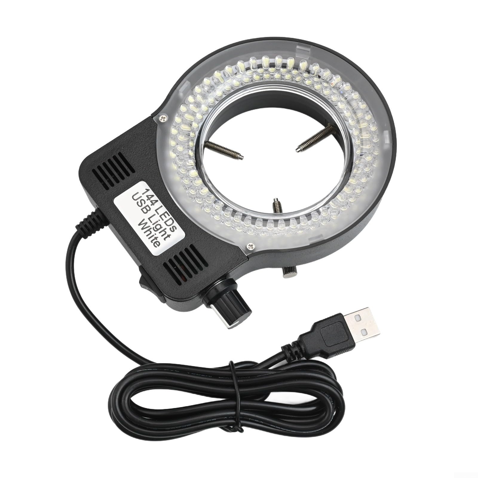 Luce ad anello per microscopio USB regolabile con 72/144 LED che fornisce un'illuminazione costante per strumenti ottici (144LED)