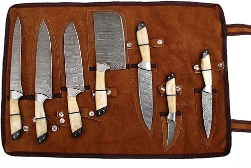 Miniatura 2 de G26 - Cuchillos de cocina profesionales hechos a medida de acero de Damasco 7 piezas de cuchillo de cocina profesional para chef con