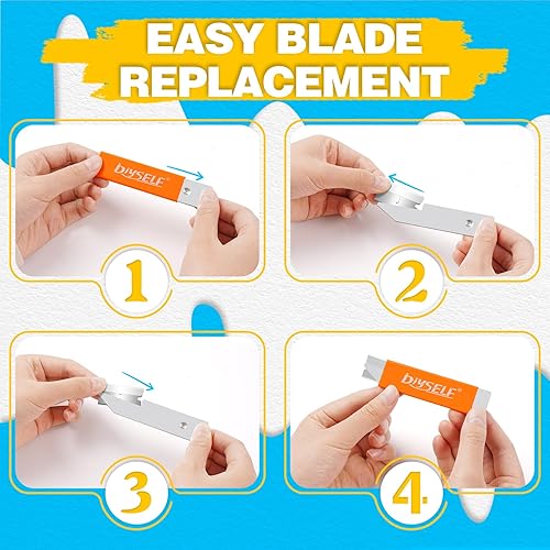 Miniatura 6 de DIYSELF Paquete de 24 cuchillos utilitarios de cortadores de caja, cuchillo de hoja de afeitar de un solo filo, cortador de caja de navaja de metal