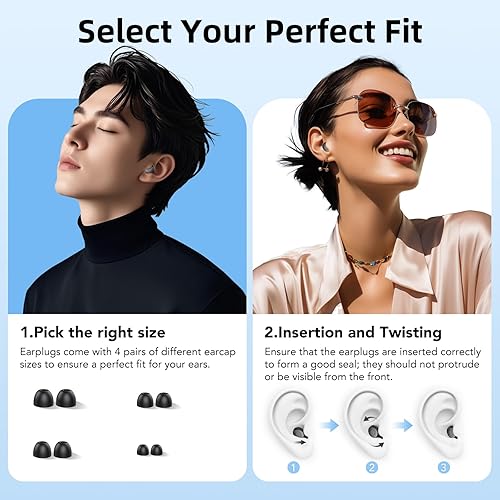 Miniatura 7 de Tapones para los oídos para reducción de ruido, tapones de silicona reutilizables para dormir, conciertos, disparar, viajar, trabajar, cómodos,