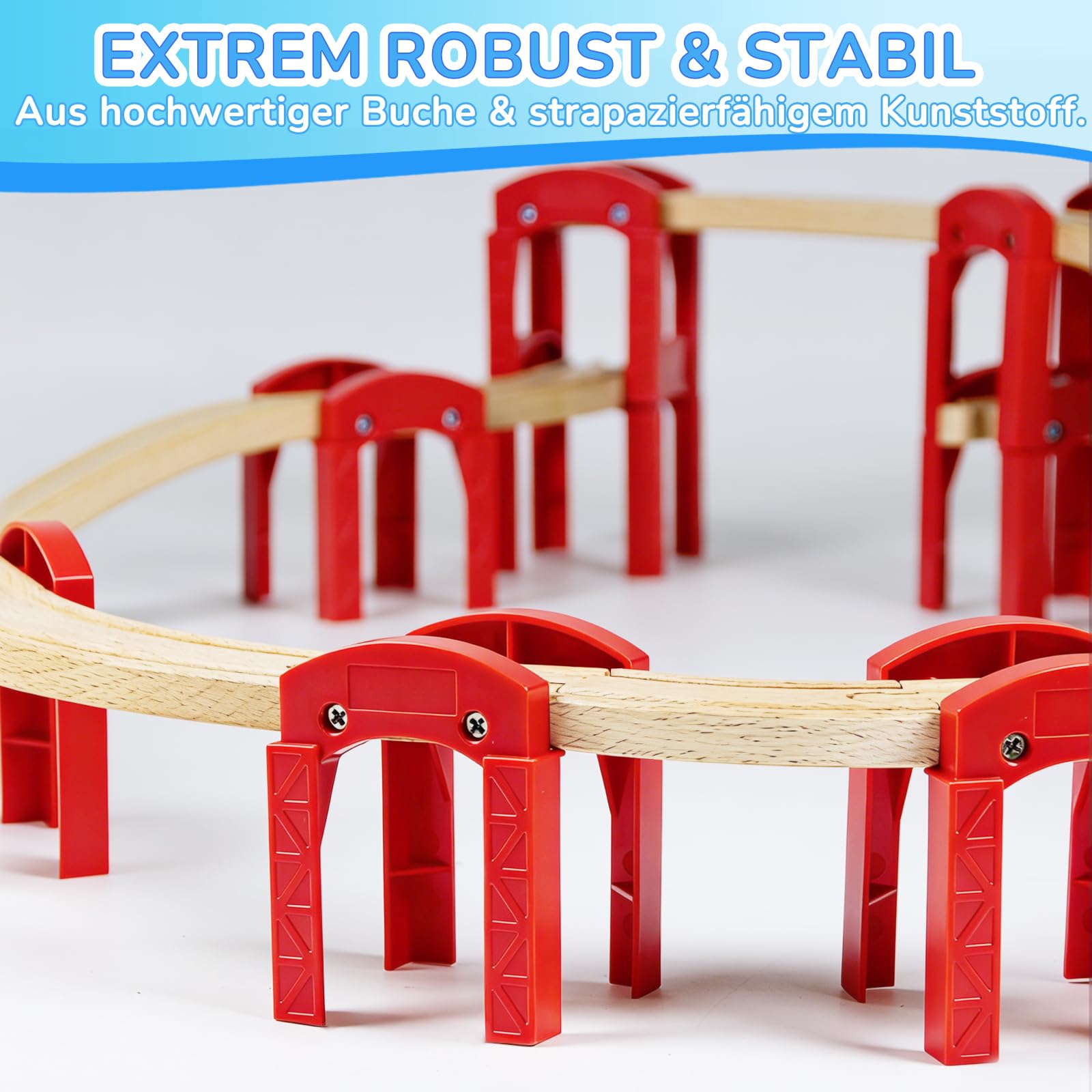 Accesorios para Tren de Madera, 14 Piezas, Compatibles con Todos los Sistemas de Rieles de Madera, Aptos para Niños de 3 Años