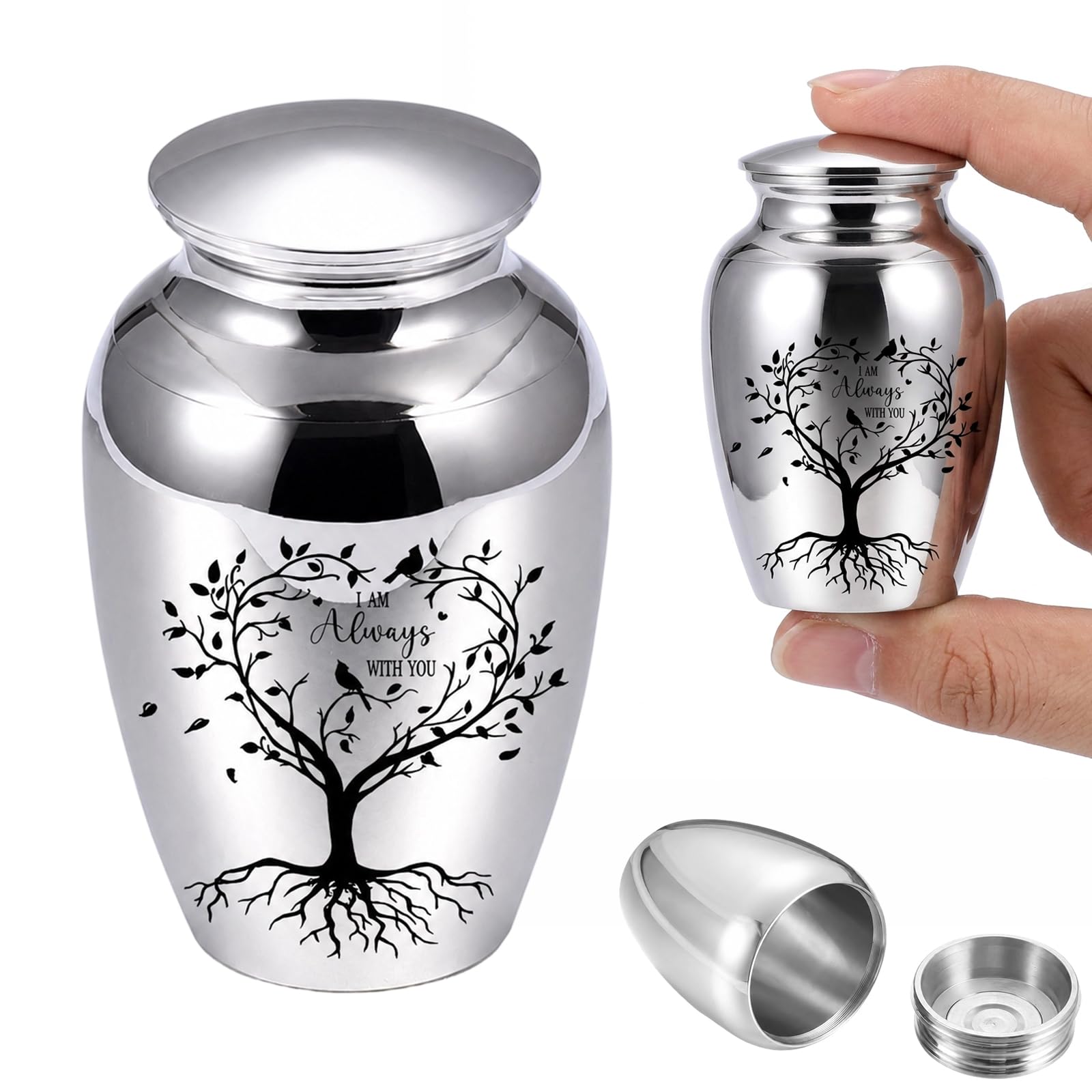 Mini Urns for Human Ashes, Ashes Urn, Pet Urn, Small Memorial Keepsake Container with Lid Compact Size Durable Lightweight Elegant Design for Cherished Memories