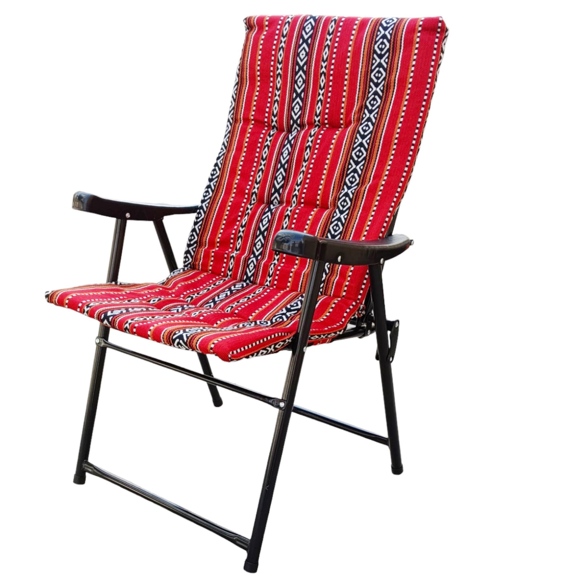 GO2CAMPS Foldable Camping Chair with Cusion Heavy Quality,Cushion Camping | كرسي رحلات Sadu | Foldable | Garden | Fishing | Travel | Picnic and Festival