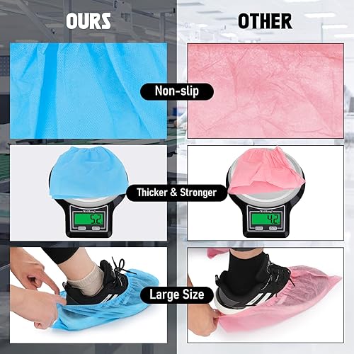 Miniatura 4 de Homelove Fundas desechables para zapatos, paquete de 100 (50 pares), fundas antideslizantes para interiores, duraderas y silenciosas, para el hogar,