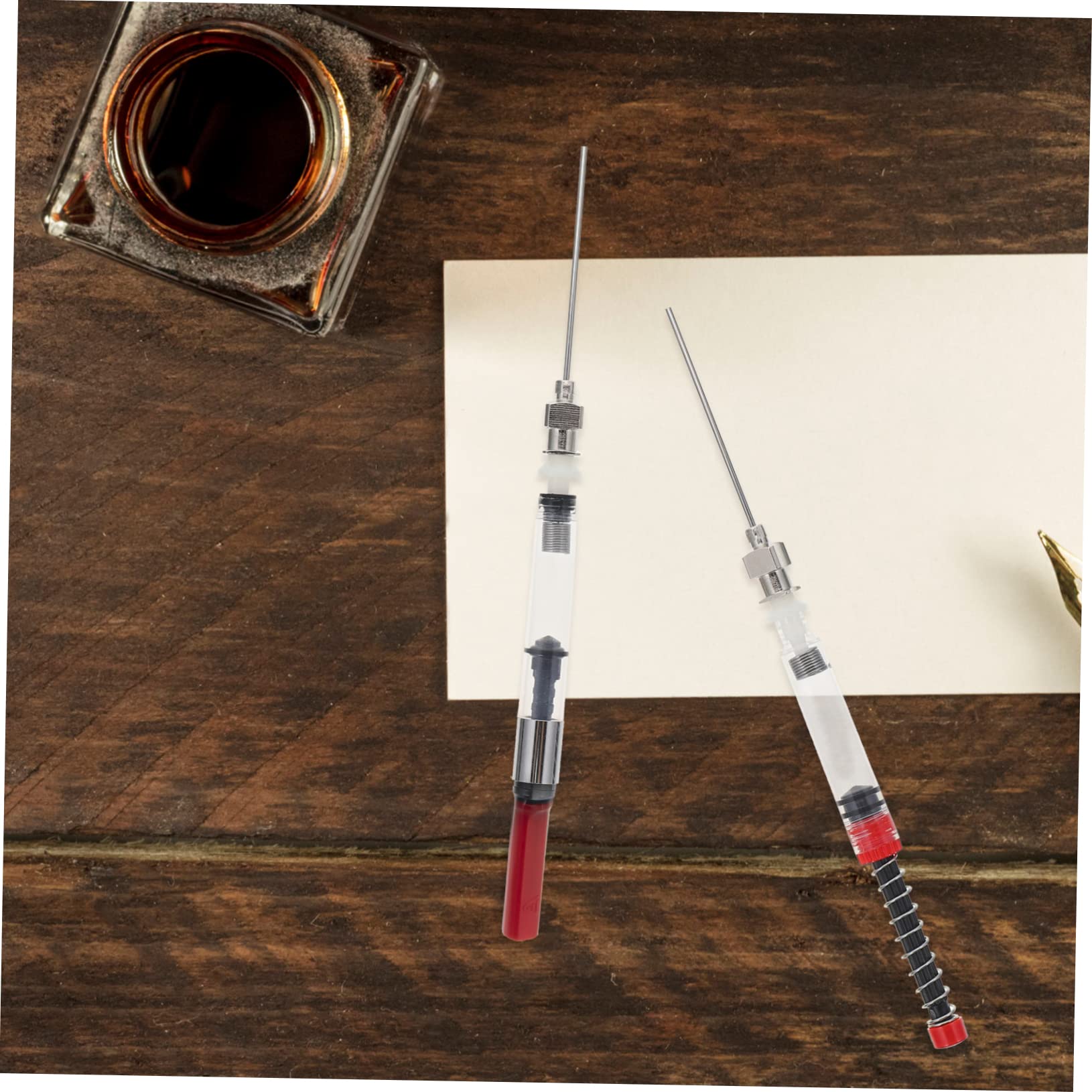 Lurrose 36piezas Absorbedor De Tinta Para Estilográficas De Incluye Accesorios De Inoxidable y Transparente Rellenador De Tinta Para Herramienta Práctica Para Estudiantes y Amantes