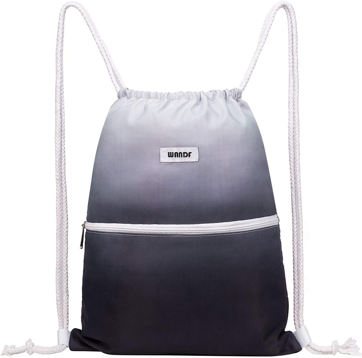 WANDF Drawstring Backpack Sports Gym Sackpack with Mesh Pockets Water Resistant String Bag for Women Men Children