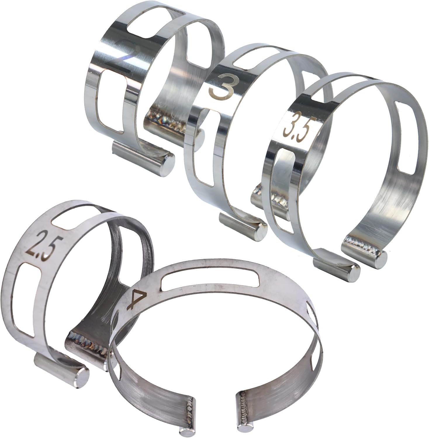5PCS Stainless Steel Welding Taping Clips for Welding Fabricated Clip-On Taping, Includes 2 in. 2.5 in. 3 in. 3.5 in. 4 in.