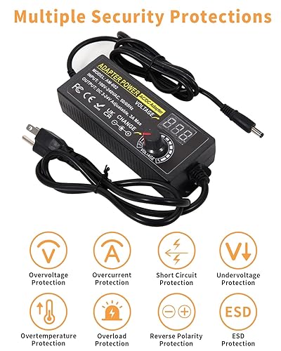 Miniatura 5 de 3V  24V 3A 72W Fuente de alimentación ajustable 3V 5V 6V 9V 12V 15V 16V 18V 19V 20V 24V Universal VariableACDC Adaptador 100V-240V AC a DC