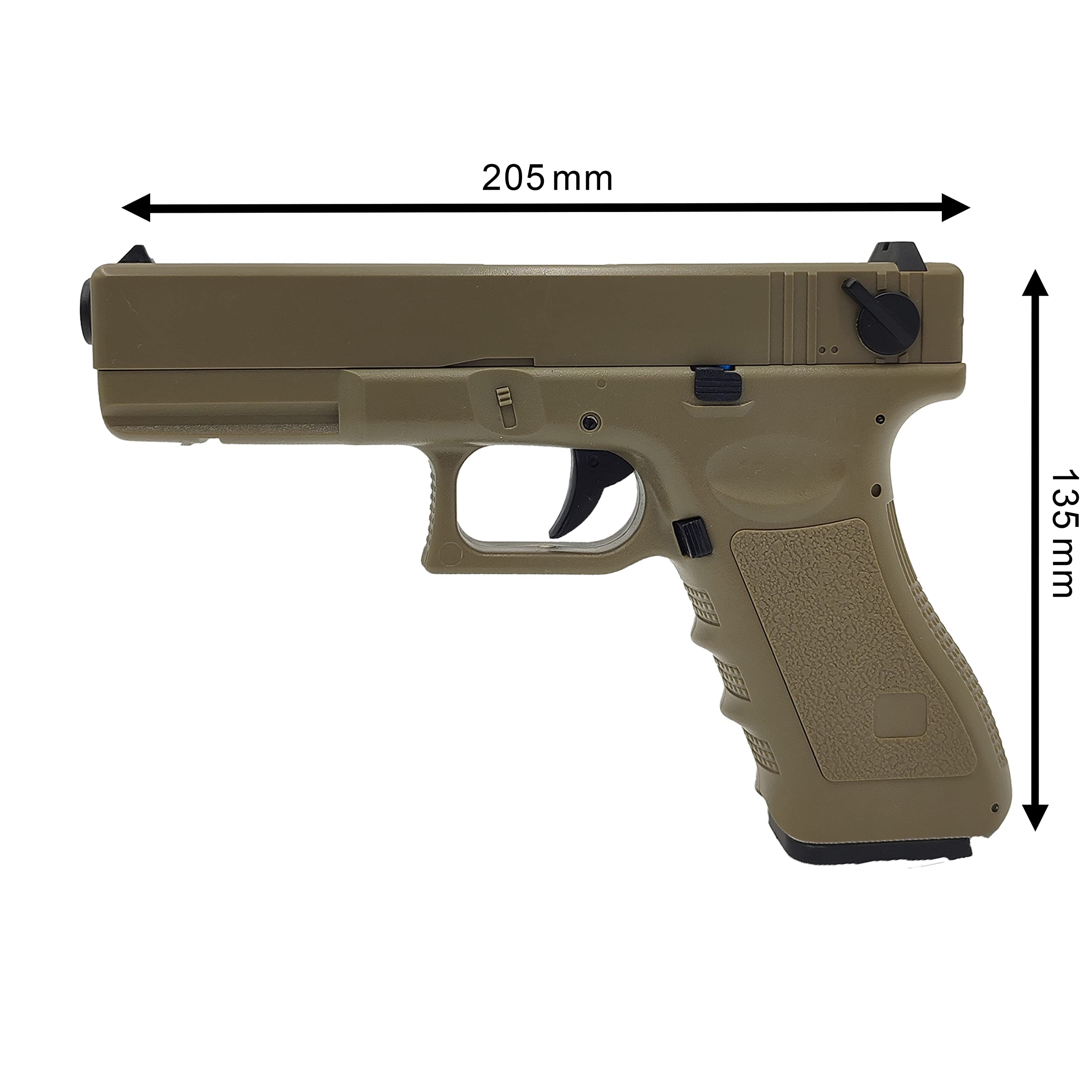 Airsoft Pistolet Électrique AEP / CM030S Automatique/Coup par Coup et Rafale/Tan (Désert) / Plastique ABS et Métal/Puissance 0.5 Joule