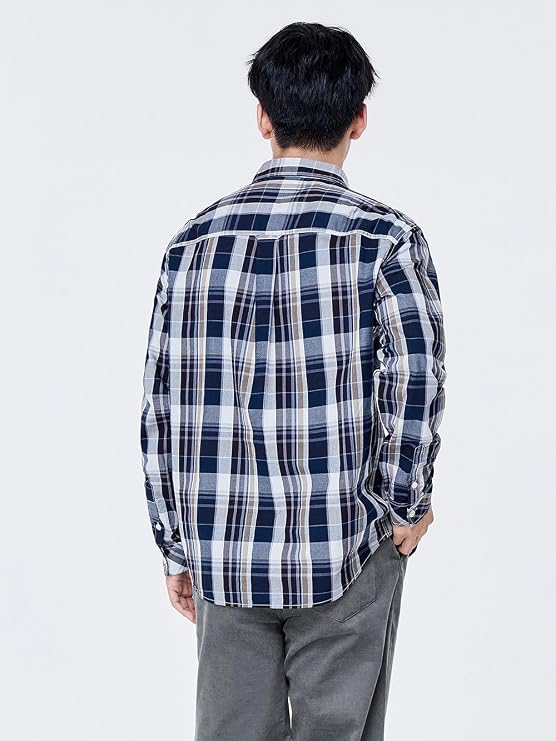 SEMIR Men Casual Long-Sleeved Striped Simple Button Down Shirt