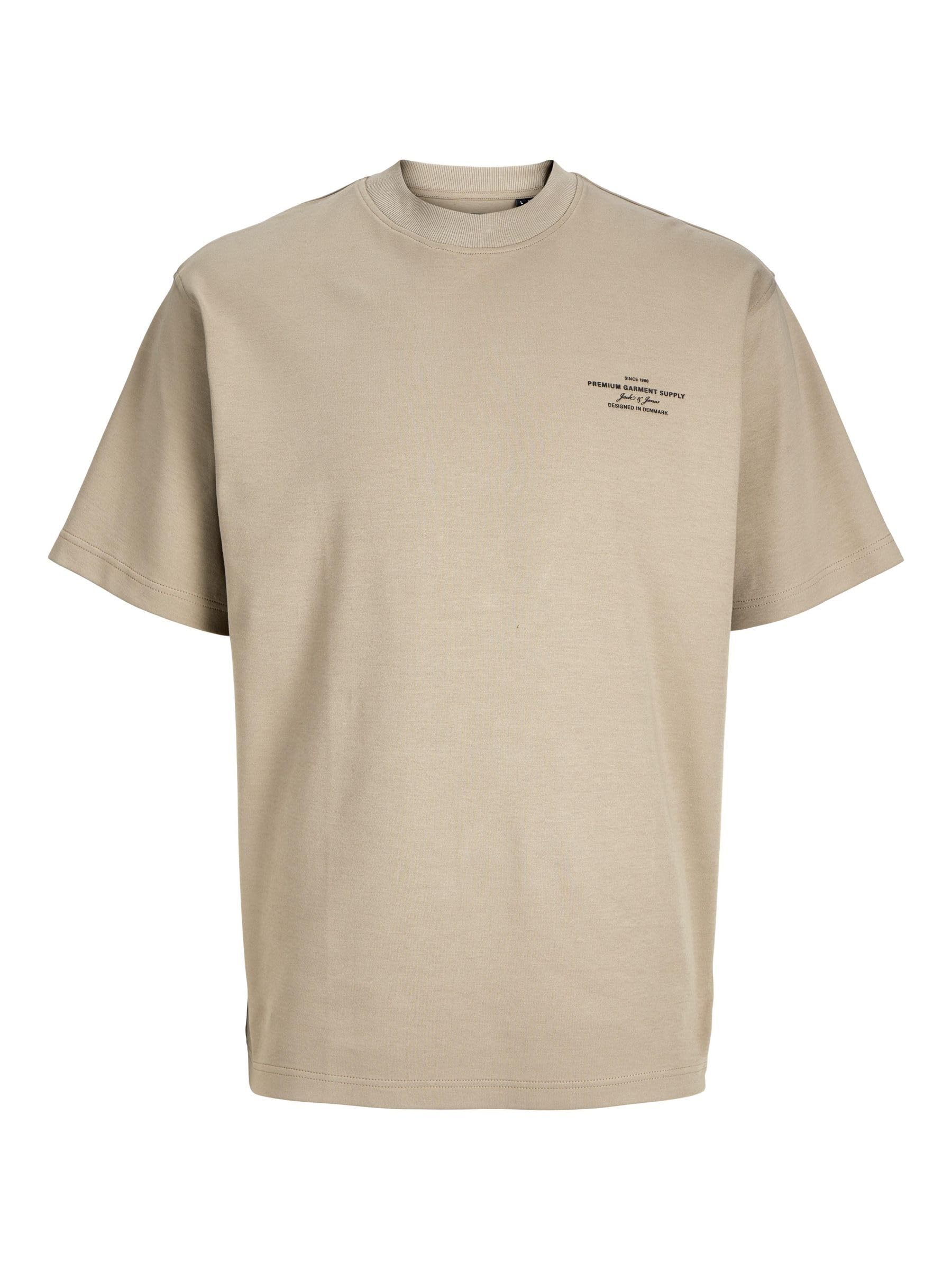 JACK&JONES JPRBLACHAD Branding SS Crew Neck Tee SN, Greige, L