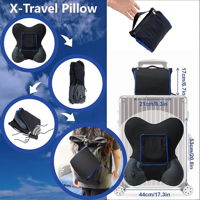 Almohada de Viaje Inflable con Brazos, Funda Extraíble miniatura 5