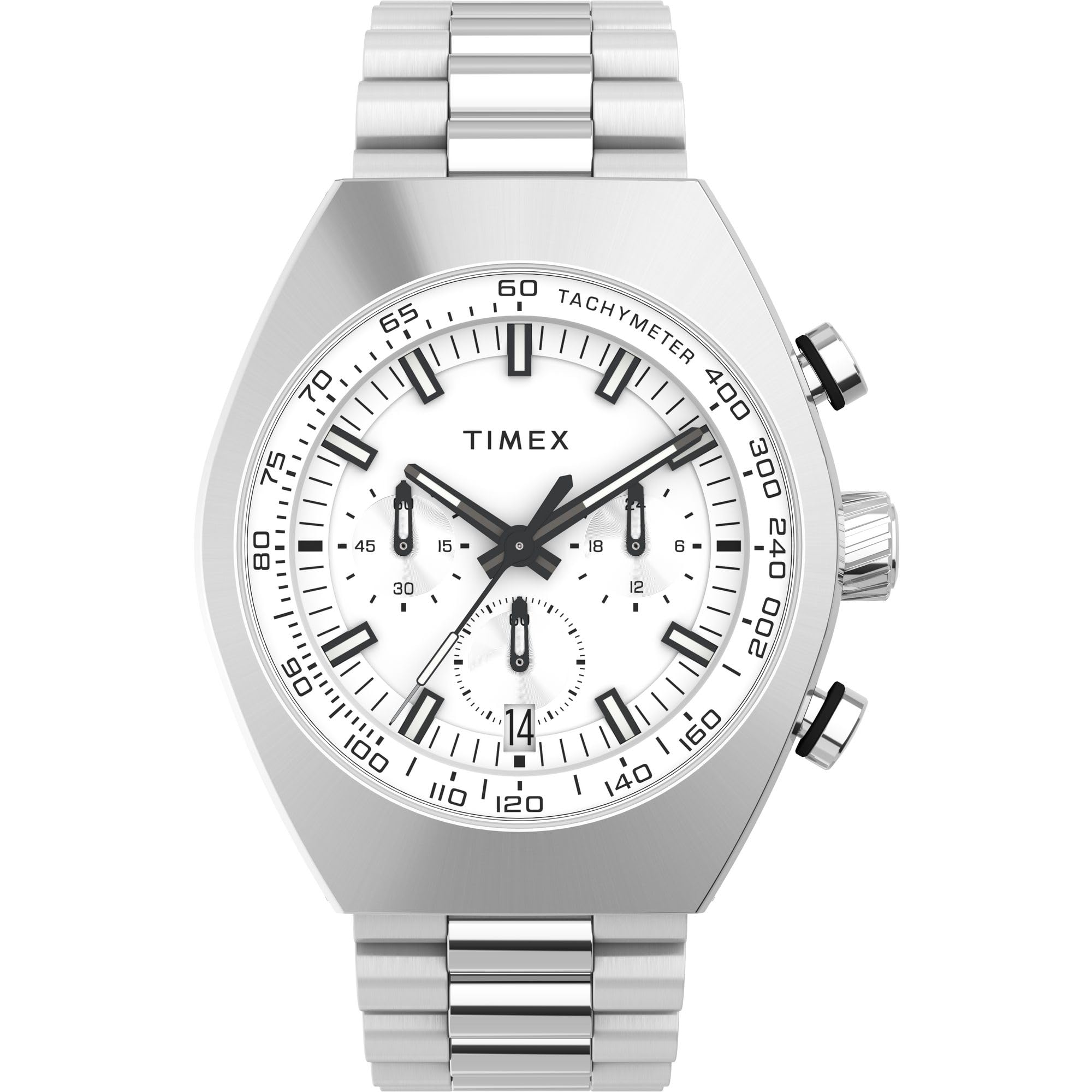 TIMEX Men Silver-Tone Tonneau Stainless Steel Dial Analog Watch- TW2W22200UJ (B0CPVTGH46) Amazon Price History, Amazon Price Tracker