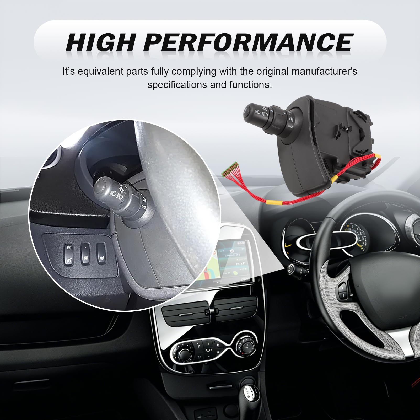Interruttore Indicatori di Direzione, Interruttore sul Piantone Dello Sterzo per Clio MK3 Kangoo Modus（2005-2012） 7701057089, 7701057090, 8201590638, 255405605R, 7701057088