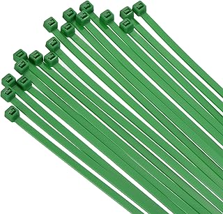 sourcing map 50 bridas de alambre de nailon autoblocantes de 8 pulgadas con resistencia a la tracción de 50 libras para interiores y exteriores, color verde