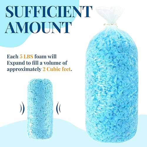 Miniatura 2 de Frienda Relleno de puf de 5 libras a granel, relleno de espuma viscoelástica, relleno de espuma suave triturada para relleno de puf, almohada de