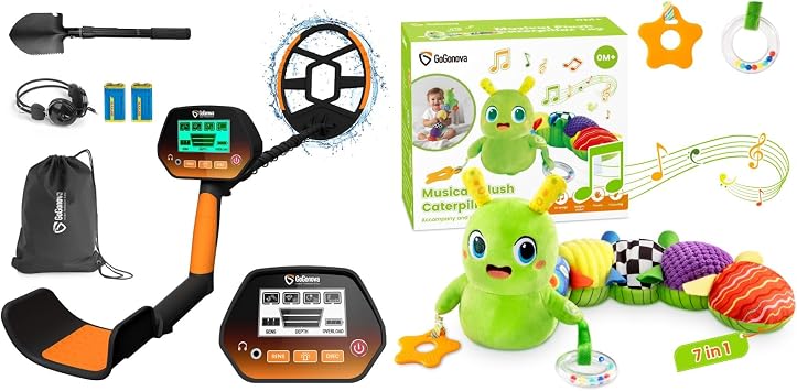 GoGonova Metal Detector &Washable Baby Musical Caterpillar Toys Kits