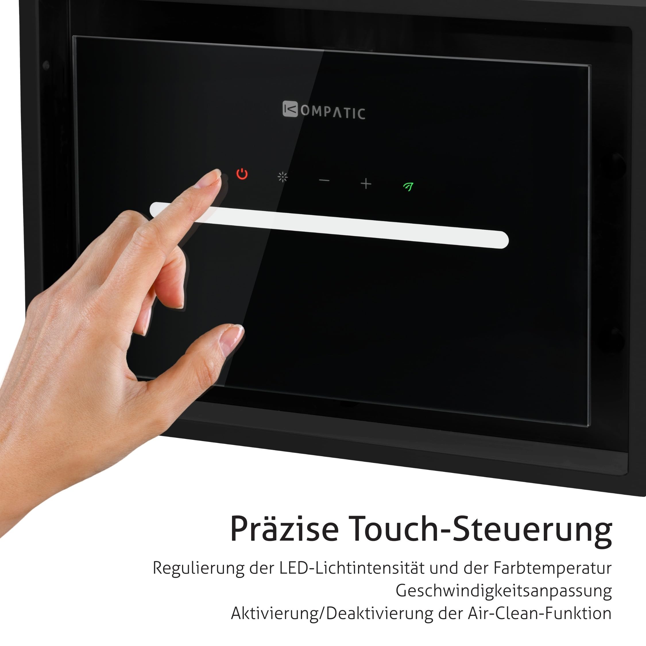 HANA 40 KPHN40BIB Einbau Dunstabzugshaube, A++, 40 cm, 450 m³/h, Gestensteuerung, Touch, Fernbedienung, Luftreinigungsmodus, Dimmbare LED, Farbtemperaturregelung, 3 Geschwindigkeiten + Boost