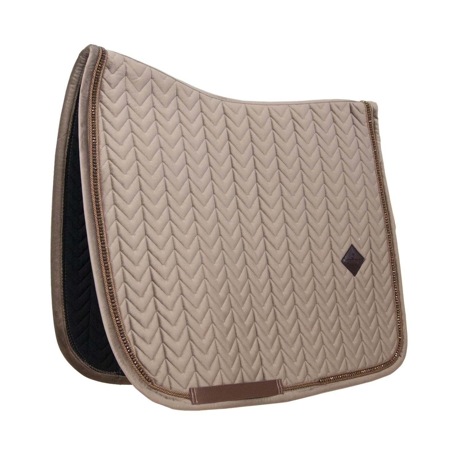 Kentucky Selle Pad Velvet Pearls Light Brown in Size: Dressage Full (EU). - Light Brown - Dressage Full