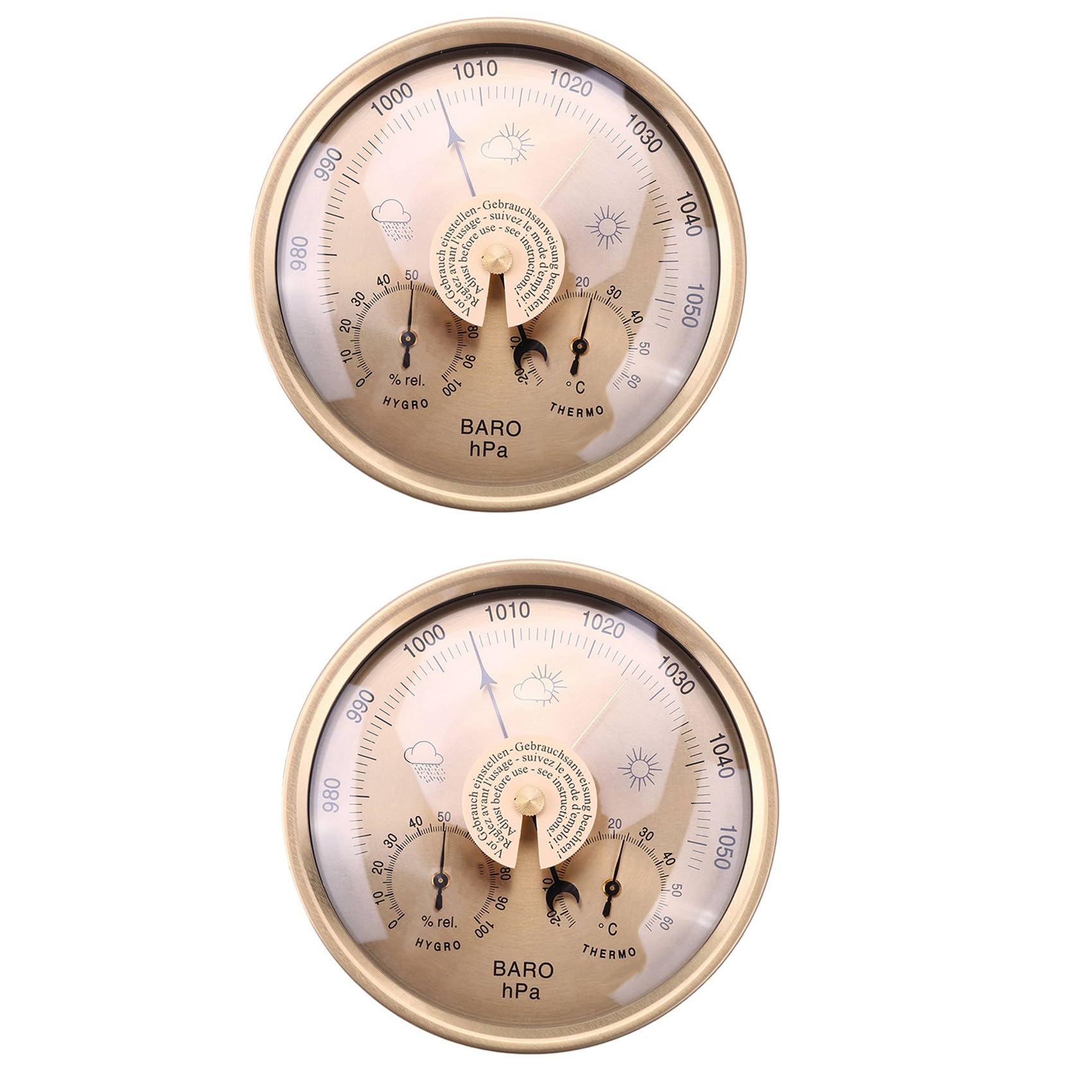 Baromètre thermomètre hygromètre mural lot de 2 stations météo