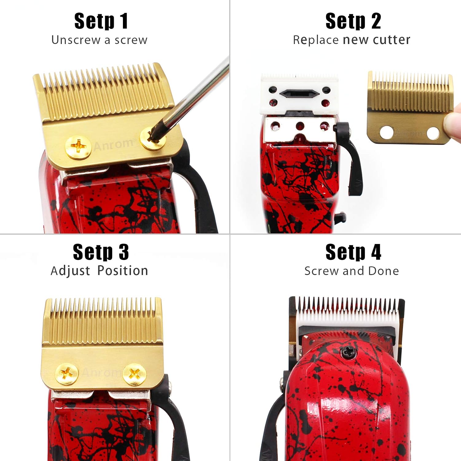 Professional Replacement Clipper Blades Standard Flat-tooth Carbon Steel Ceramic Clipper Blades for Wahl Senior Magic clip Sterling-4 Clipper #8148, 8591, 8509,1919, 8504, 8594, 8481