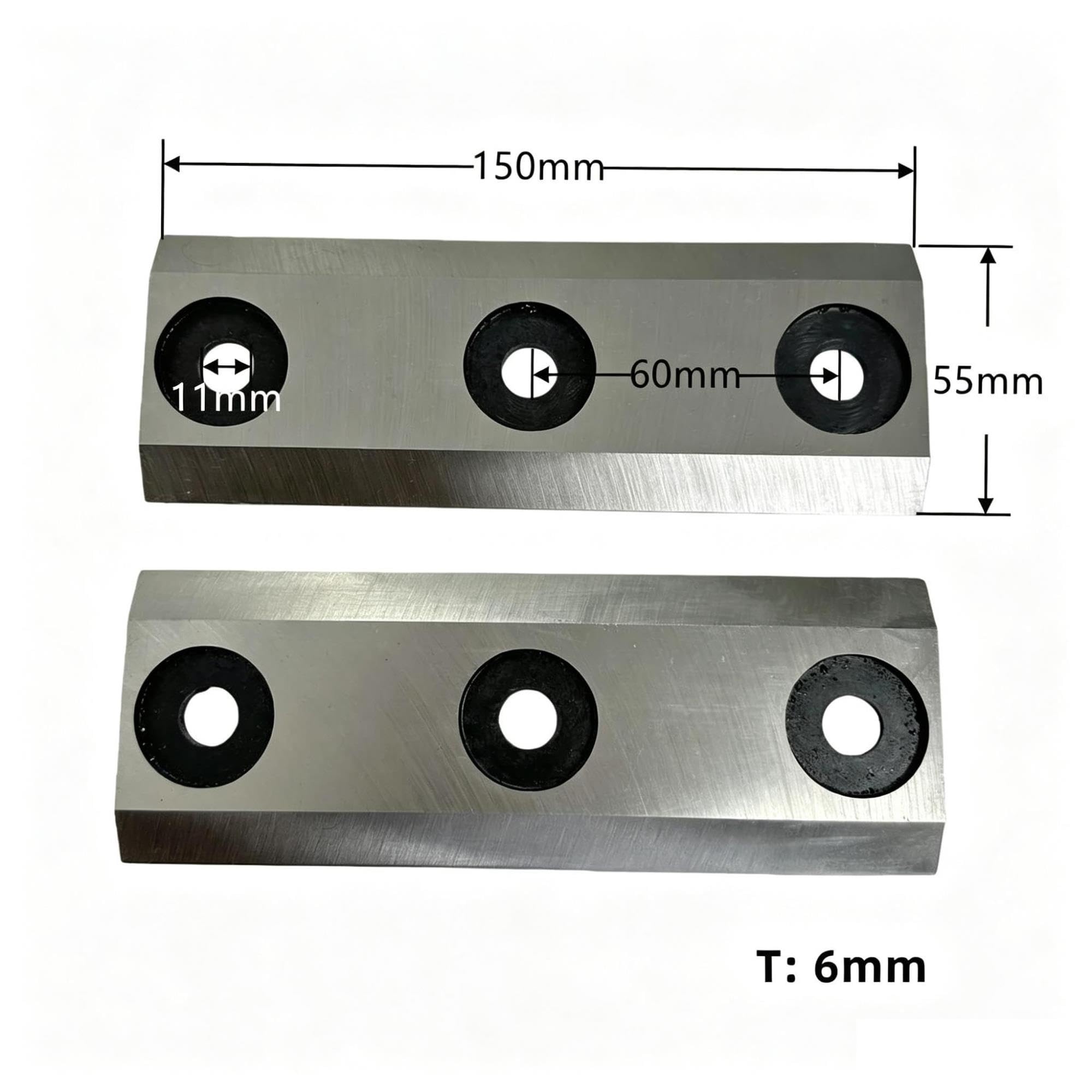 Cuchilla Astilladora De Madera 150x55x6,0mm, Astilladoras De Jardín A8, Maquinaria Trituradora De Madera, Herramientas De Corte, Cuchilla para Cortacésped