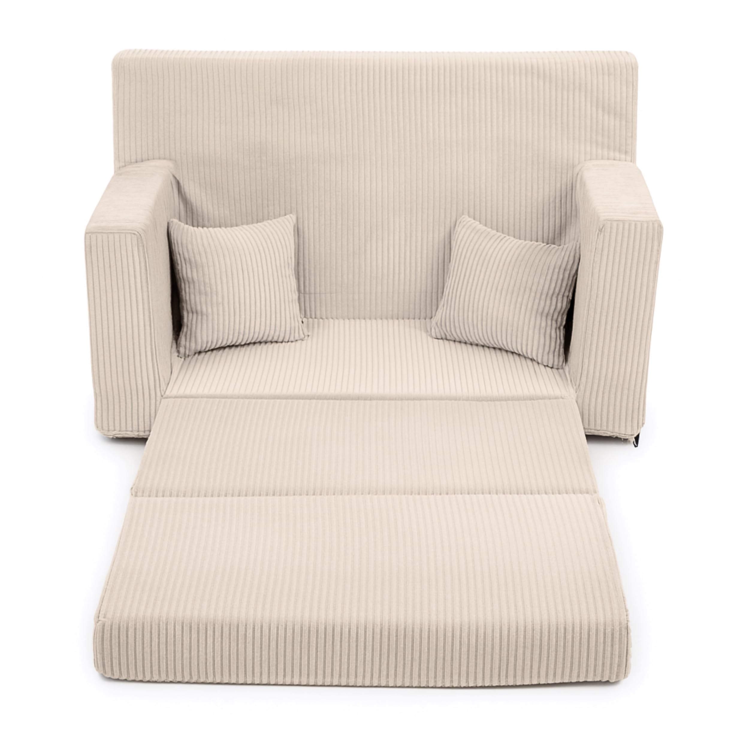 Flumi Personalisierte Kindercouch: Mini Schlafsofa für Kinderzimmer, Kuschelecke, Spielsofa, Kindersofa, Kleine Couch mit Gravur, Kord,92x40x60, Ideal für Leseecke und Jugendzimmer (Beige Kord)