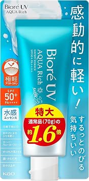 Biore UV Aquarich Water Essence Sunscreen SPF50+/PA+++++ 4.9 oz 110 g, Large Capacity