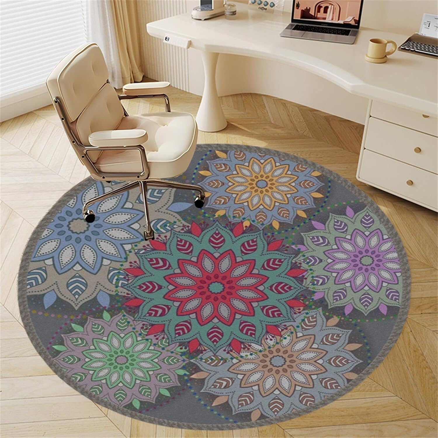 Tapis de chaise de jeu multifonctionnel rond 120cm pour un confort acoustique et fluide absolu