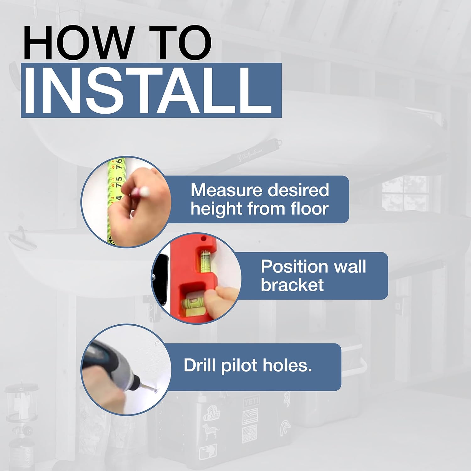 StoreYourBoard G-Kayak Wall Rack – Heavy-Duty Indoor Kayak Rack for 2 Boats, Adjustable Storage Wall Mount Hanger, Space-Saving Indoor Storage for Kayak Wall Mount - Holds 200 lbs - Silver - Image 6