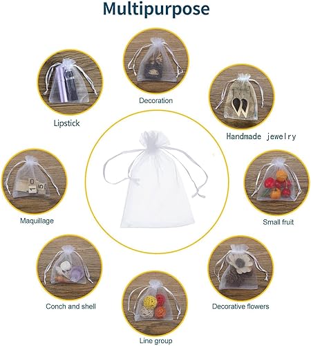Miniatura 331 de Dealglad 100pcs Drawstring Organza bolsas de joyería caramelo para fiestas, casamientos, regalos Negro