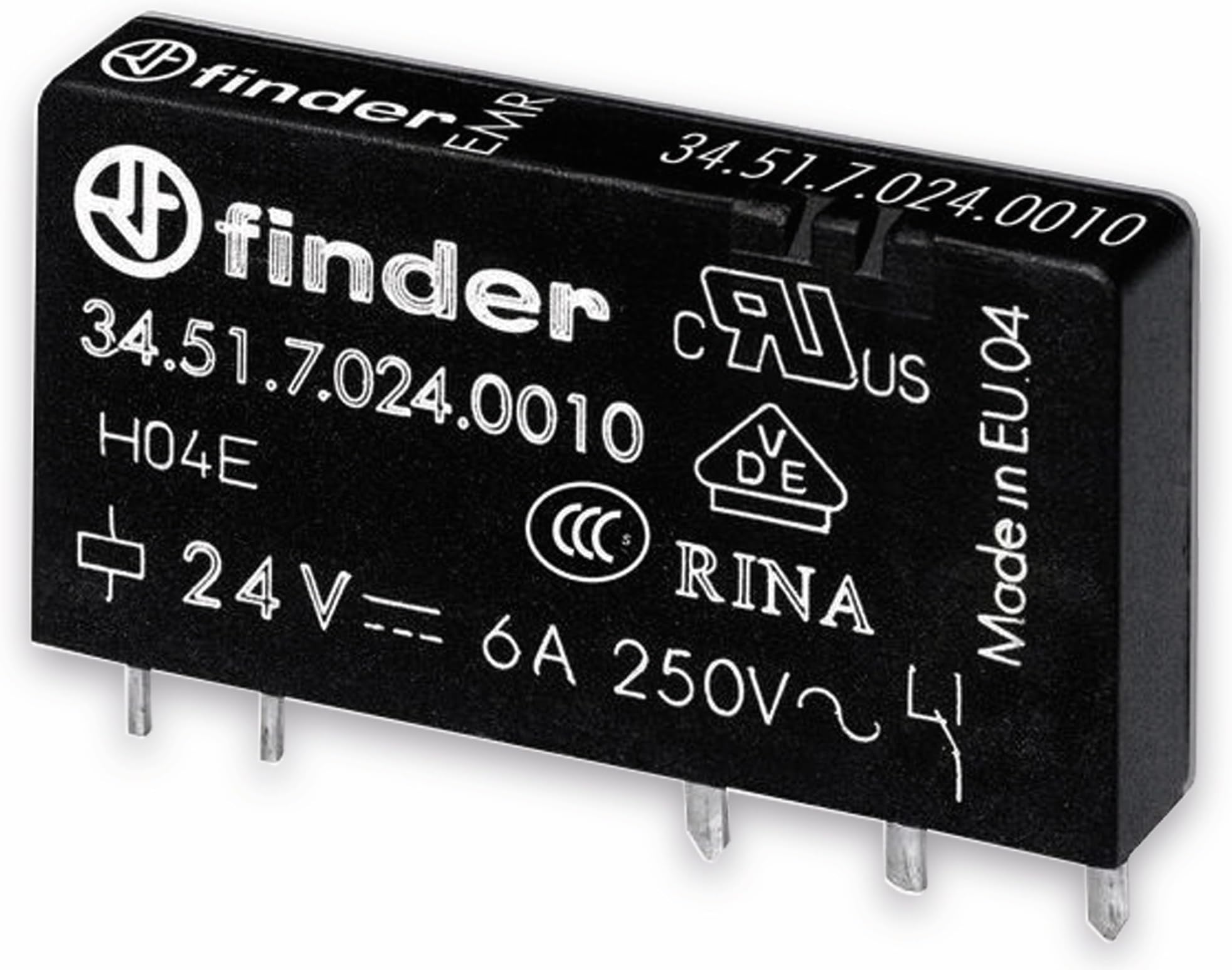 Finder PCB Mount Relay, 24V dc Coil, 6A Switching Current, SPDT