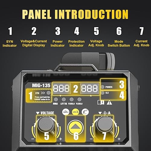 Miniatura 22 de Máquina de soldadura MIG de mano 110V, HIZONE 100A Flux Core Máquina de soldadura portátil, equipo de soldadura de alimentación de alambre inversor