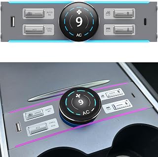 Fit for Tesla LCD Intelligent Control Expansion Dock, Compatible with Tesla Model Y/Tesla Model 3 (2021-2024), Mutifunctional Physical Knob Controller, AC Control, Passenger Seat Control