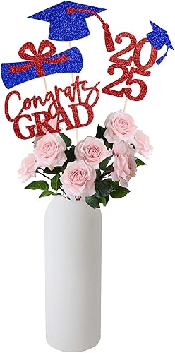 Miniatura 9 de Gexolenu 16 centros de mesa de graduación de doble cara dorado con purpurina para mesas decoración de mesa de graduación 2023 centro de mesa