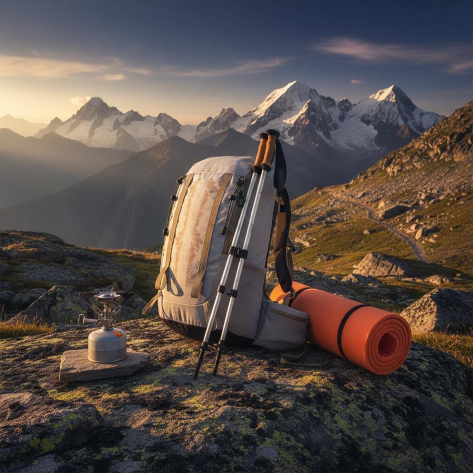 Qianly Zaino Impermeabile da Trekking Resistente Equipaggiamento Esterno per Escursionismo, Beige, Cachi