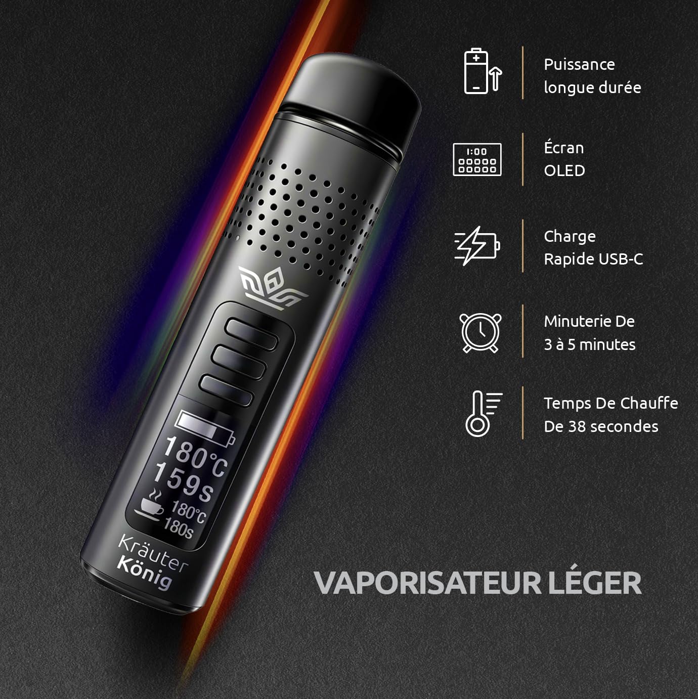 best dry herb vape temp KräuterKönig K1 Spray | 2 Year Guarantee disposable vapes uk Color:Thermo Earthstorm RELX Infinity 2 Pod